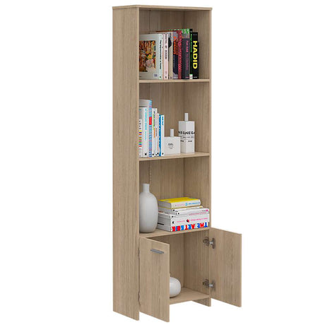 Biblioteca Lisa Easy Rovere 55 cm con Entrepaños y Puertas - Bibliotecas | Bylmo