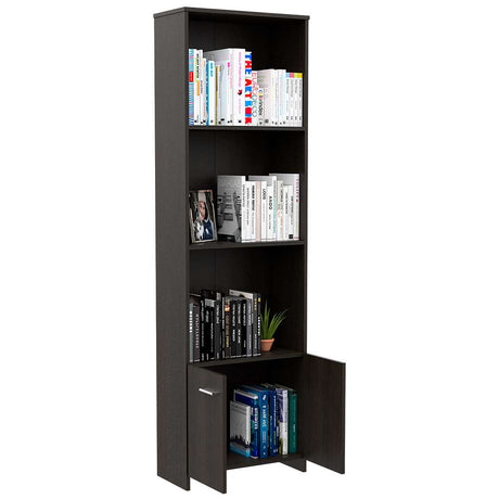 Biblioteca Lisa Easy Wengue 55 cm con Entrepaños y Puertas - Bibliotecas | Bylmo