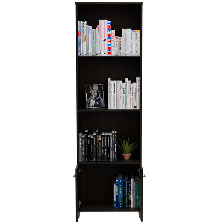 Biblioteca Lisa Easy Wengue 55 cm con Entrepaños y Puertas - Bibliotecas | Bylmo
