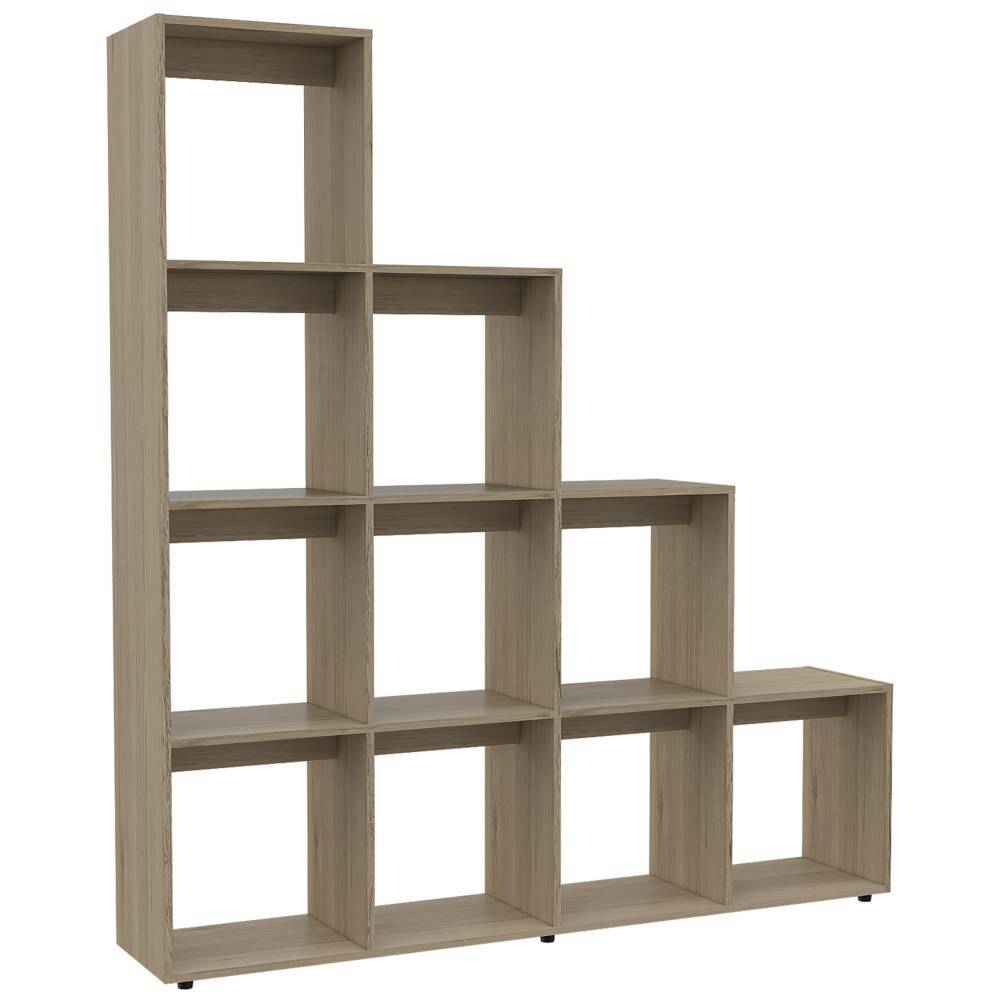Biblioteca Escalera Luma Rovere 155.1x169.9cm con Diez Compartimientos - Bibliotecas | Bylmo