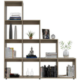 Biblioteca Escalera Luma Rovere 155.1x169.9cm con Diez Compartimientos - Bibliotecas | Bylmo