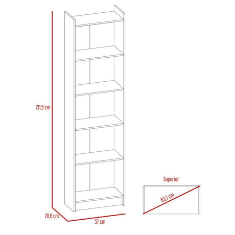 Biblioteca Minerva Wengue 57 cm con Entrepaños - Bibliotecas | Bylmo