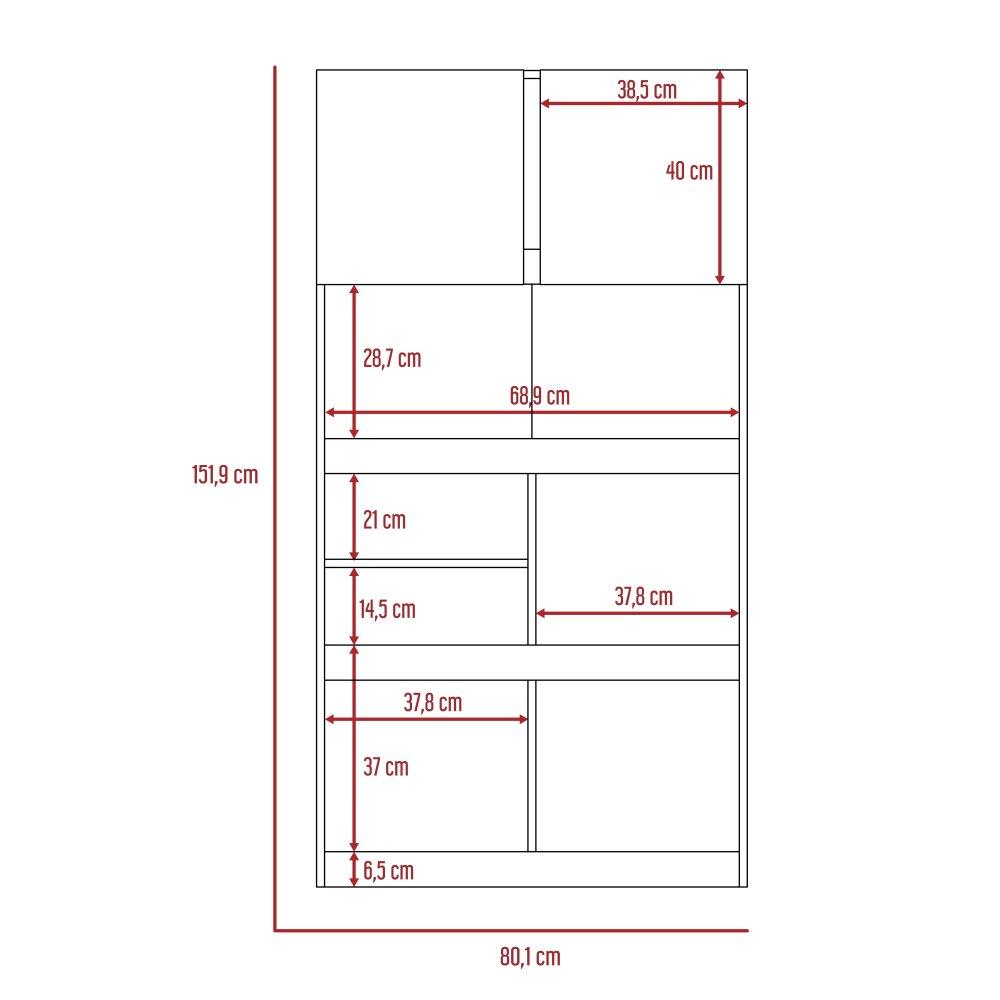 Biblioteca Monet Siena 80 cm con Puertas y Entrepaños - Bibliotecas | Bylmo