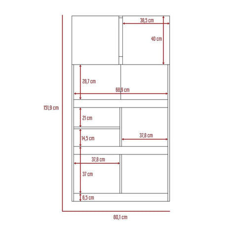 Biblioteca Monet Siena 80 cm con Puertas y Entrepaños - Bibliotecas | Bylmo