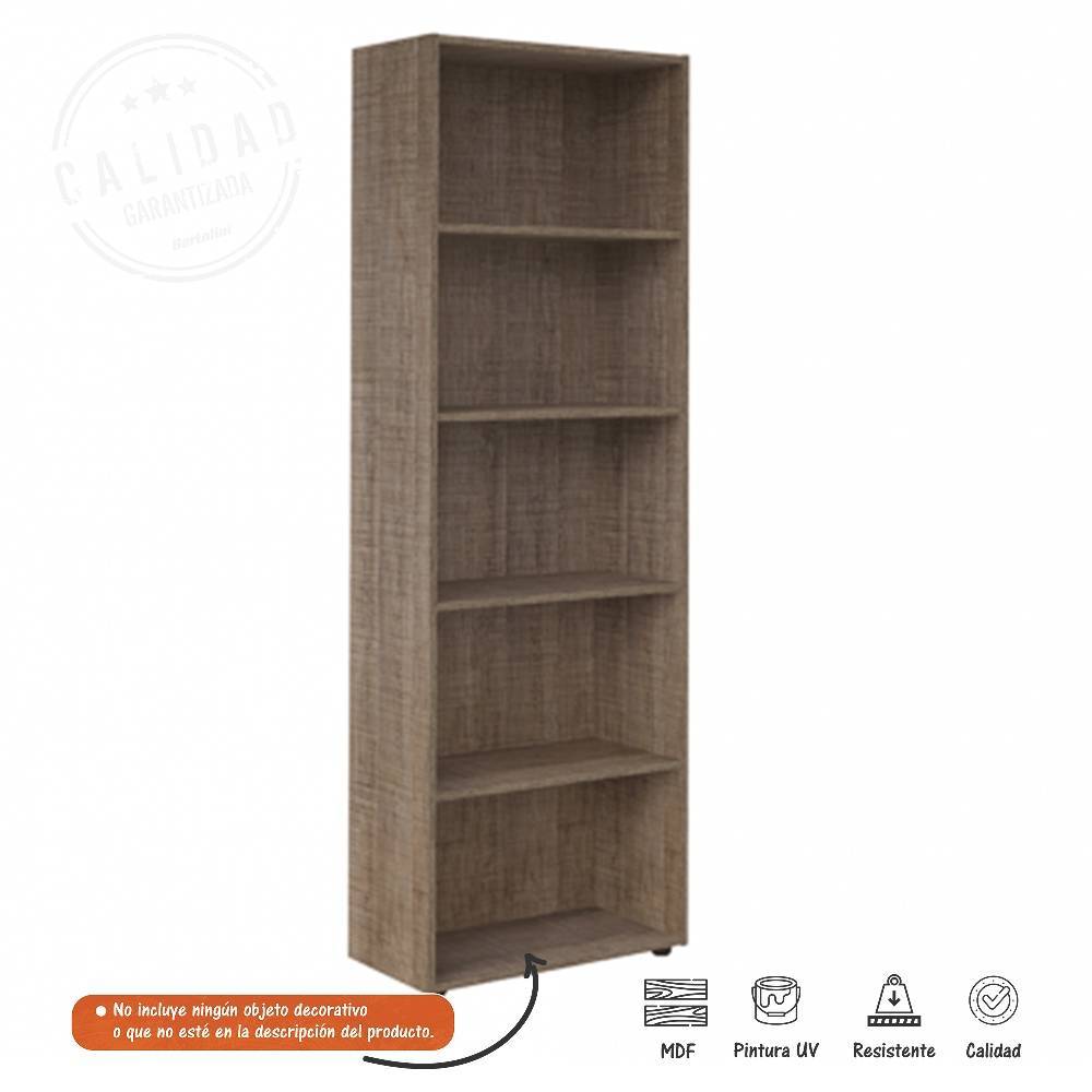 Biblioteca Multy Canela 60x180cm Rectangular con Cinco Compartimientos - Bibliotecas | Bylmo