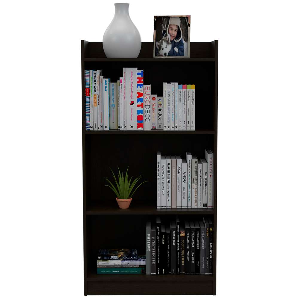 Biblioteca Ofice Wengue 62.9x120cm con Tres Compartimientos - Bibliotecas | Bylmo