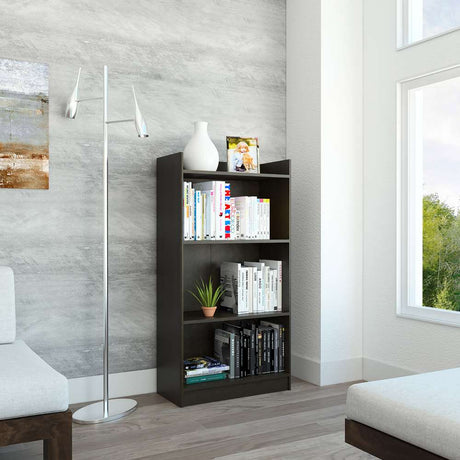 Biblioteca Ofice Wengue 62.9x120cm con Tres Compartimientos - Bibliotecas | Bylmo