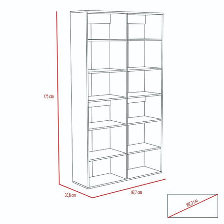 Biblioteca Ofice Habano 100x180cm con 1Dos Compartimientos - Bibliotecas | Bylmo