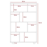 Biblioteca Ofice Ceniza 80x122cm con Ocho Compartimientos - Bibliotecas | Bylmo