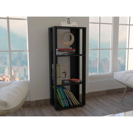 Biblioteca Office Wengue 40x100.75cm con Tres Compartimientos - Bibliotecas | Bylmo