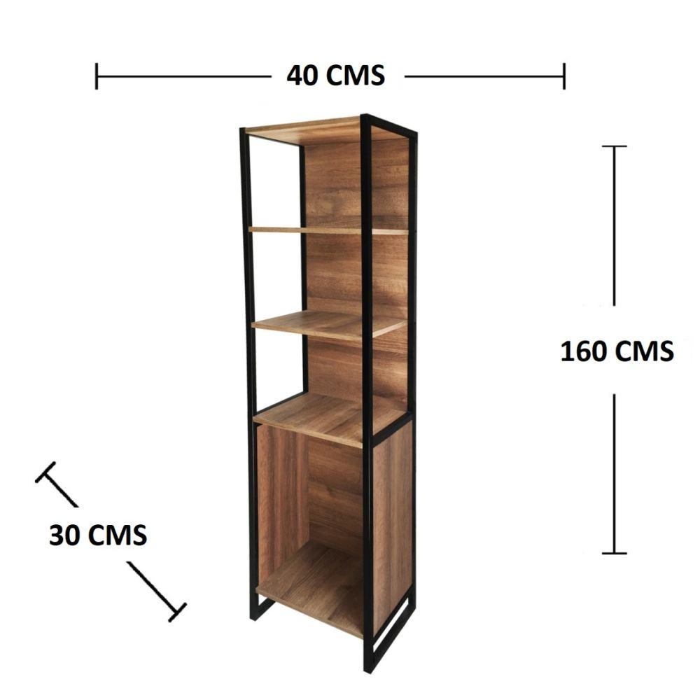 Mueble Auxiliar New York Amareto y Negro 40 cm con Entrepaños - Gabinetes | Bylmo