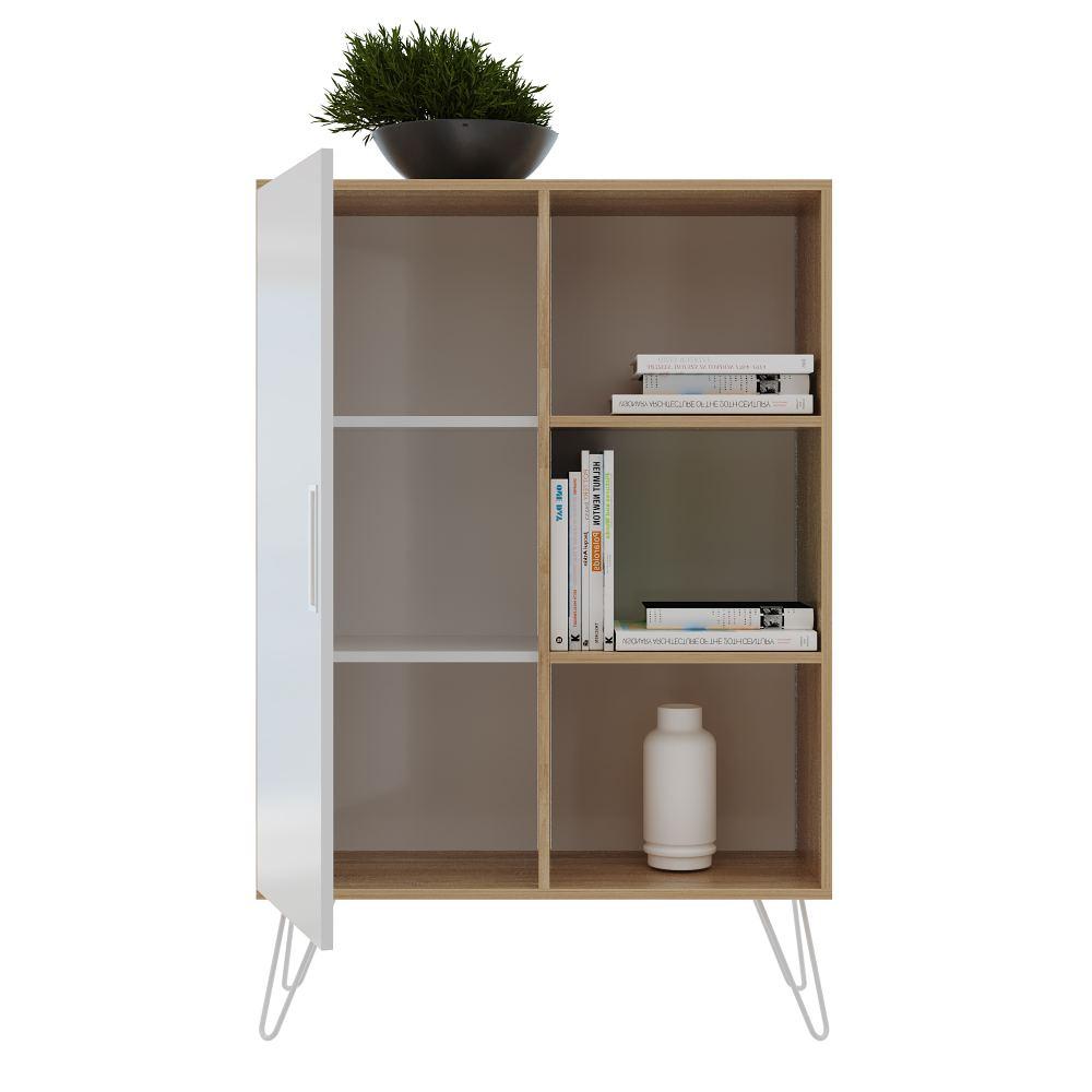 Biblioteca Paris Pro Blanco 80 cm con Puerta y Entrepaños - Bibliotecas | Bylmo