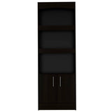 Biblioteca Simma Wengue 63.2x180.6cm con Tres Compartimientos y con Un Cajón - Bibliotecas | Bylmo