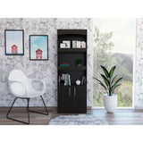 Biblioteca Simma Wengue 63.2x180.6cm con Tres Compartimientos y con Un Cajón - Bibliotecas | Bylmo