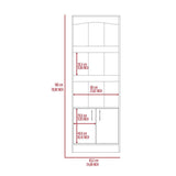 Biblioteca Simma Wengue 63.2x180.6cm con Tres Compartimientos y con Un Cajón - Bibliotecas | Bylmo