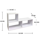 Biblioteca Transformable Snow Blanco 61 cm Tipo L con Entrepaños