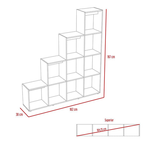 Biblioteca Escalera Beijing Gales 162 cm con Entrepaños - Bibliotecas | Bylmo