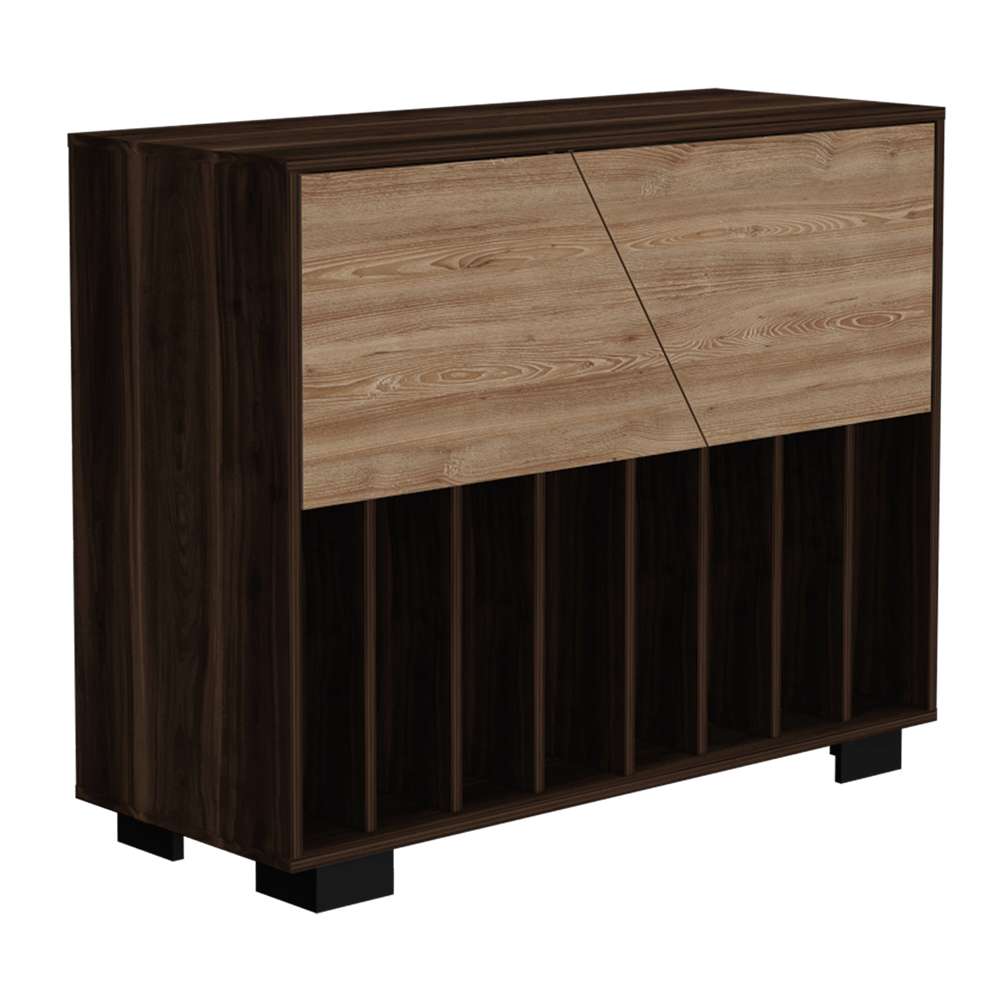 Bifé Fraktal Habano 100x100cm con Diez Compartimientos y con Patas - Bifes y Arrimos | Bylmo