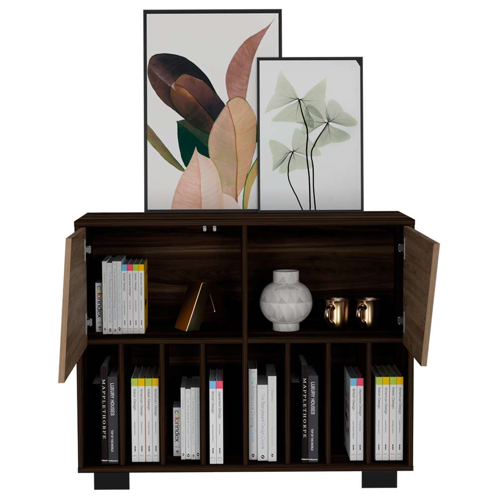 Bifé Fraktal Habano 100x100cm con Diez Compartimientos y con Patas - Bifes y Arrimos | Bylmo