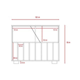Bifé Fraktal Habano 100x100cm con Diez Compartimientos y con Patas - Bifes y Arrimos | Bylmo