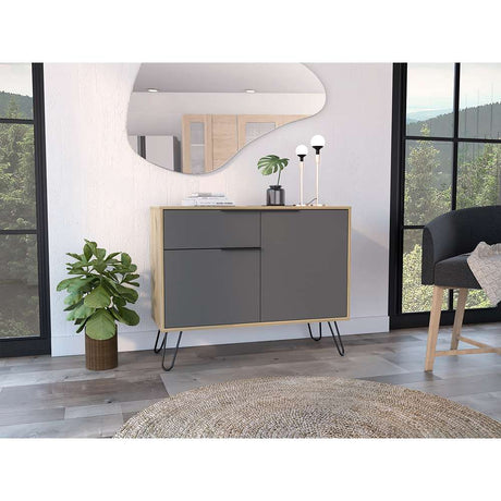 Bife Vegas Duna y Plomo 99 cm con Dos Puertas y Un Cajón - Bifes | Bylmo