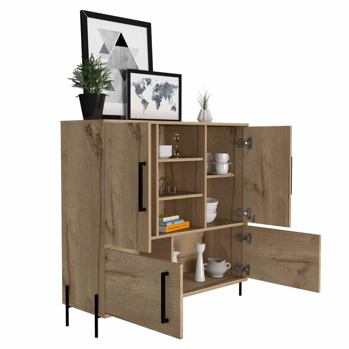 Bifé Shanghai Duna 107x100.3cm con Nueve Compartimientos y con Patas - Bifes y Arrimos | Bylmo