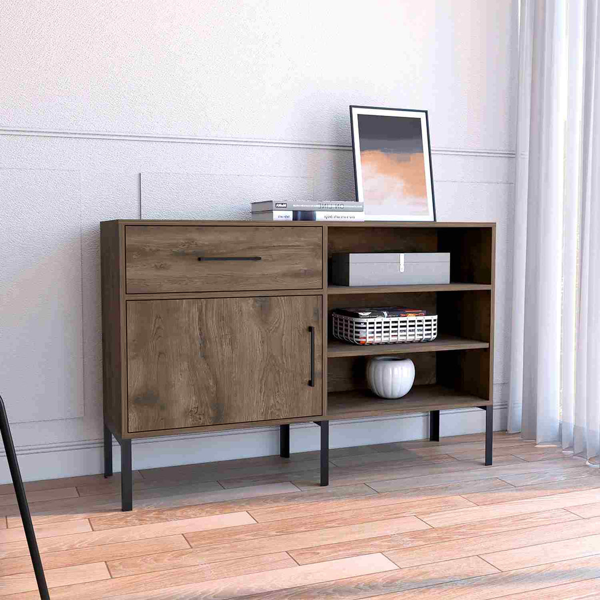 Bifé Soho S Bellota 120x79cm con Cuatro Compartimientos y con Patas - Bifes y Arrimos | Bylmo