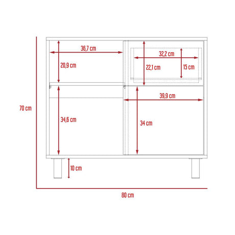 Arrimo Tunez Duna 80 cm con Una Puerta y Un Cajón - Bifes | Bylmo