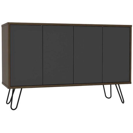 Bife Vassel Coñac y Plomo 117 cm con Cuatro Puertas - Bifes | Bylmo