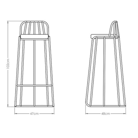 Butaco Bostón Duna 47 cm con Espaldar - Sillas y Butacos | Bylmo