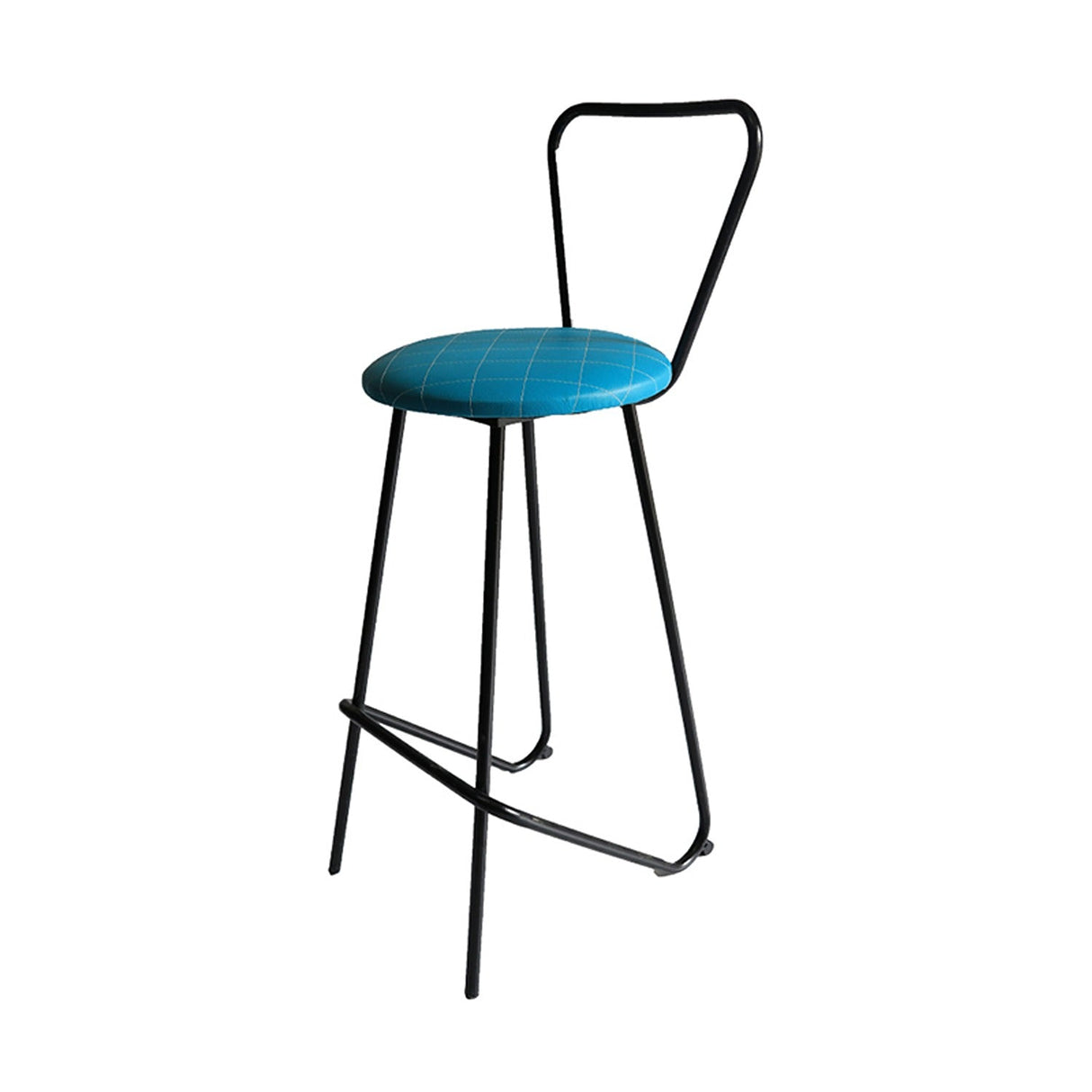 Butaco Mantis Azul 35 cm con Espaldar - Sillas y Butacos | Bylmo