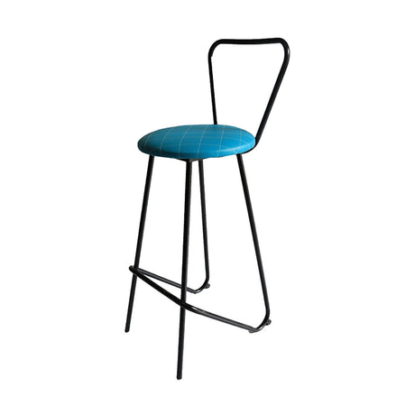 Butaco Mantis Azul 35 cm con Espaldar - Sillas y Butacos | Bylmo