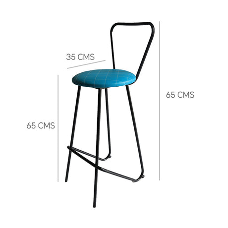 Butaco Mantis Azul 35 cm con Espaldar - Sillas y Butacos | Bylmo