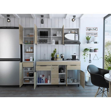 Cocina Laport Rovere y Blanco 150 cm - Cocinas | Bylmo