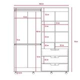 Closet Valdivia Caramelo 148 cm con Cuatro Puertas y Tres Cajones - Closets | Bylmo
