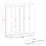 Closet Delta Coñac 150 cm con Espejo y Cinco Puertas - Closets | Bylmo