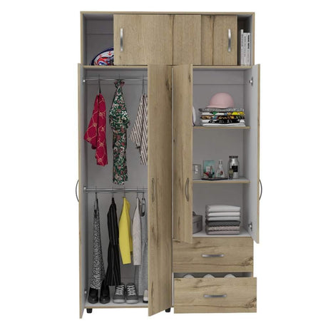 Closet Bologna Duna 120 cm con Seis Puertas y Dos Cajones - Closets | Bylmo
