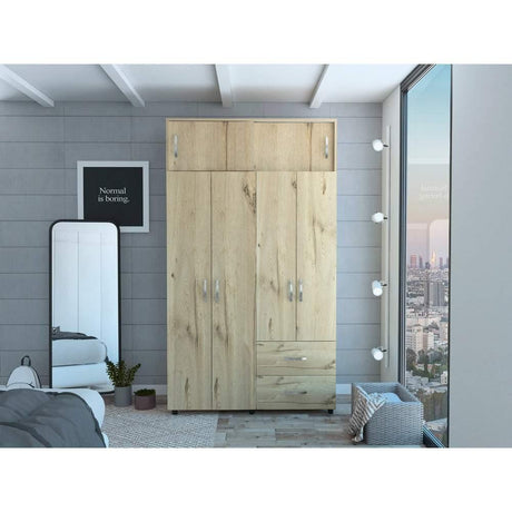 Closet Bologna Duna 120 cm con Seis Puertas y Dos Cajones - Closets | Bylmo