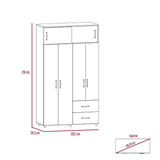 Closet Bologna Duna 120 cm con Seis Puertas y Dos Cajones - Closets | Bylmo