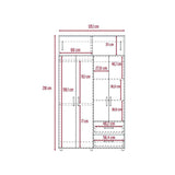 Closet Bologna Duna 120 cm con Seis Puertas y Dos Cajones - Closets | Bylmo