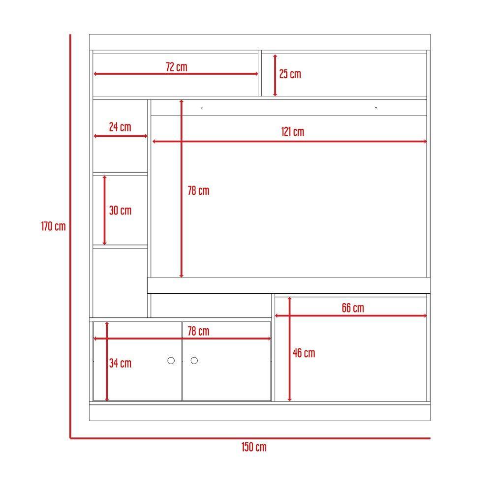 Centro de Entretenimiento Dante Duna 180 cm con Dos Puertas - Muebles para TV | Bylmo