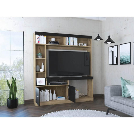 Centro de Entretenimiento Dante Duna y Wengue 180 cm con Dos Puertas - Muebles para TV | Bylmo