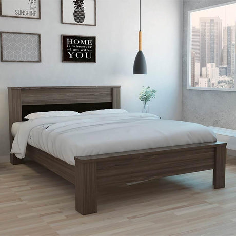 Combo Cama, Mesas de Noche y Rack para TV Nápoles Doble 140 cm Siena y Wengue - Camas | Bylmo