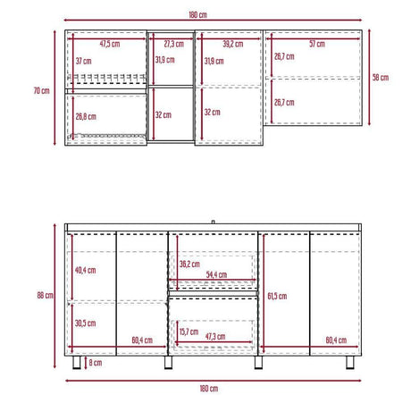 Cocina Bianca Habano 180 cm - Cocinas | Bylmo