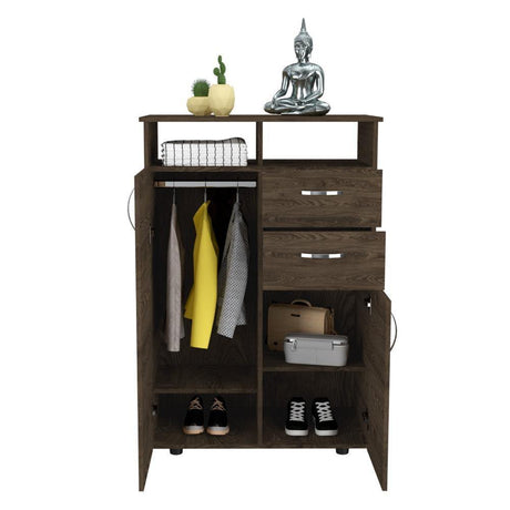 Closet Ponova Coñac 83 cm con Dos Puertas y Dos Cajones - Closets | Bylmo