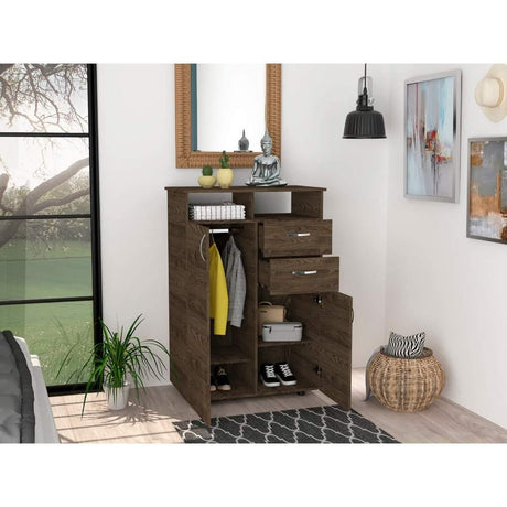 Closet Ponova Coñac 83 cm con Dos Puertas y Dos Cajones - Closets | Bylmo