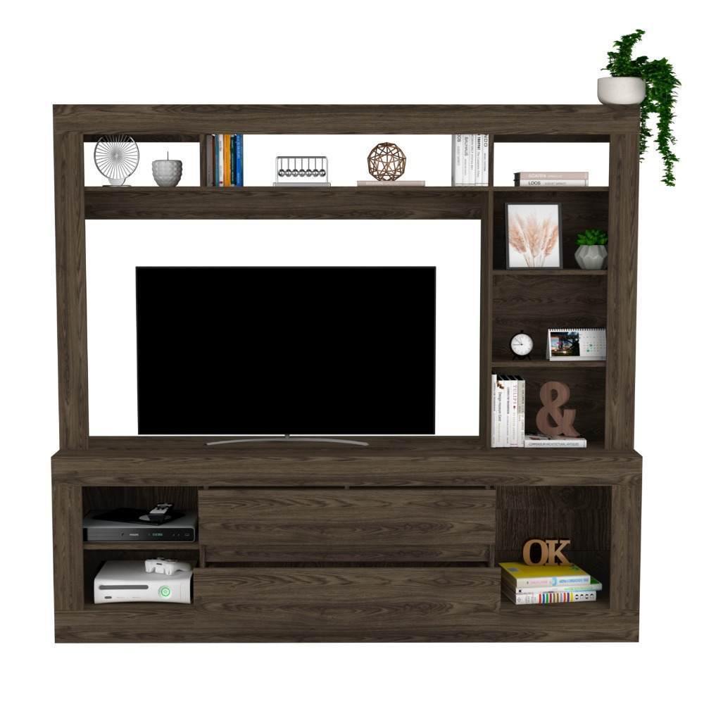 Centro de Entretenimiento Belga Coñac 200 cm con Dos Cajones - Muebles para TV | Bylmo
