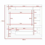 Centro de Entretenimiento Belga Coñac 200 cm con Dos Cajones - Muebles para TV | Bylmo