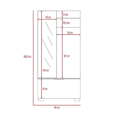 Closet Rain Duna 90 cm con Espejo - Closets | Bylmo
