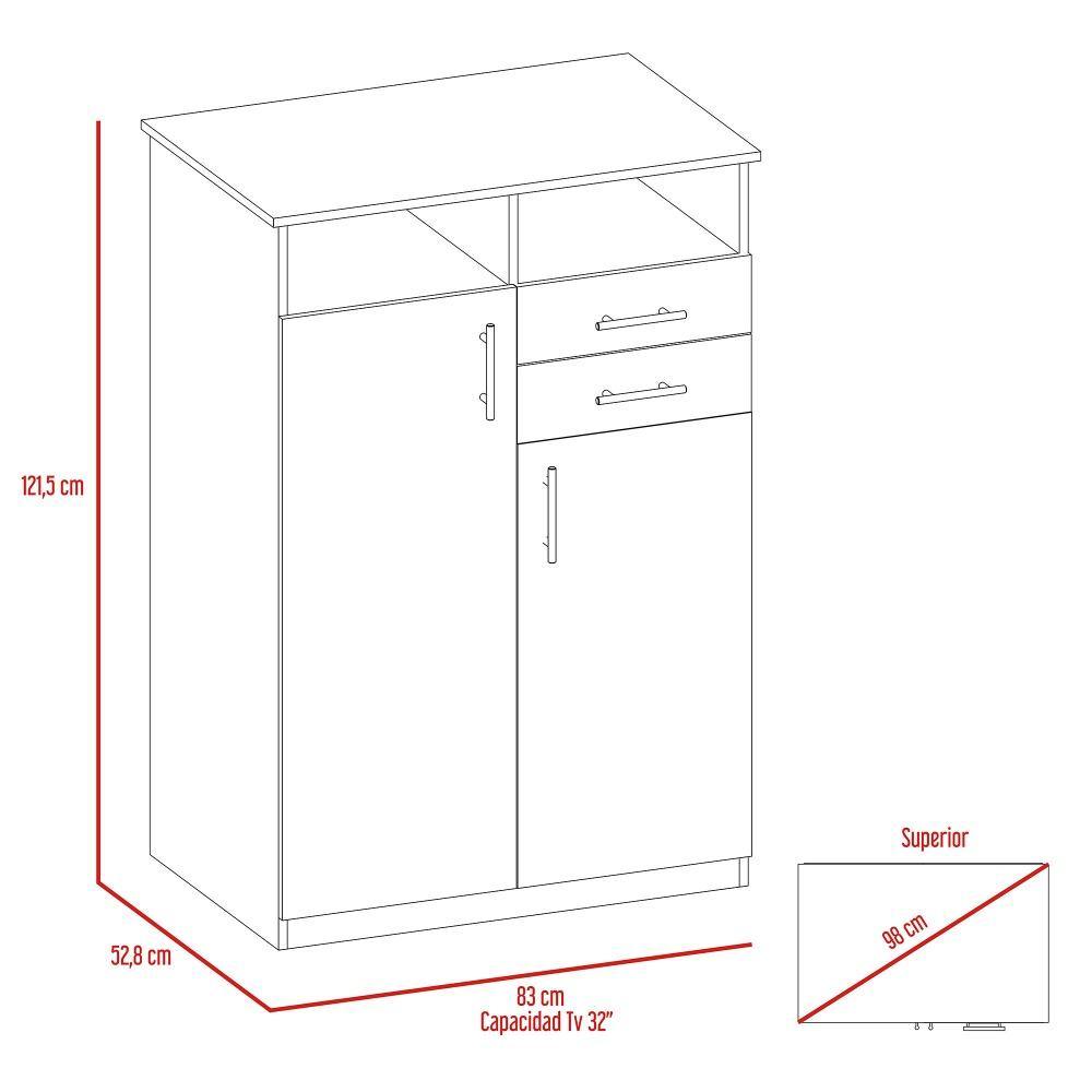 Closet Eco Wengue 83 cm con Dos Puertas y Dos Cajones - Closets | Bylmo